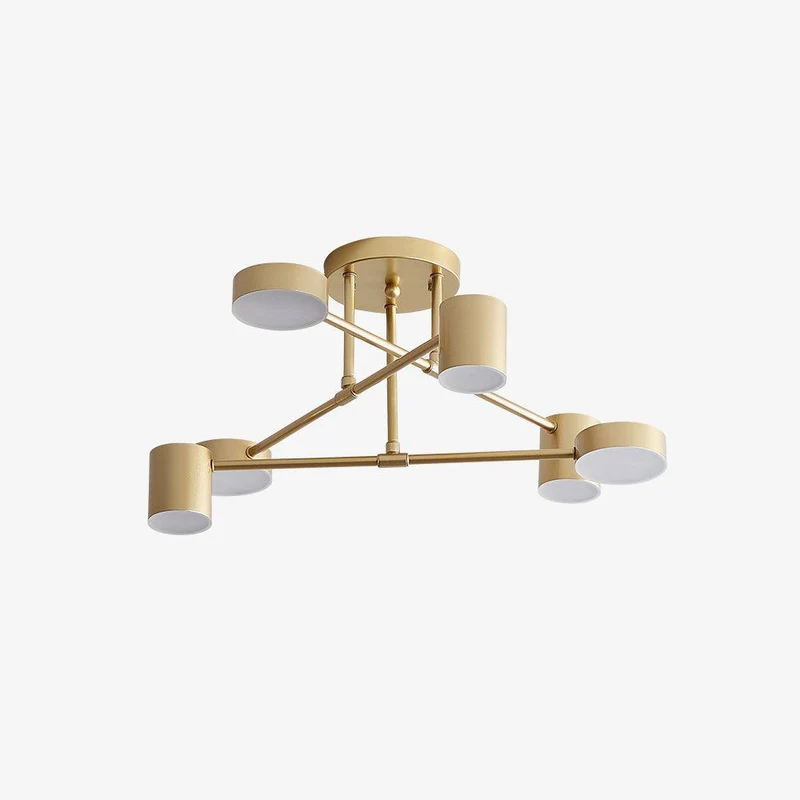 Sputnik Plafondlamp 6-armen LED Metalen Frame Ø57cm Goud Zwart Wit 36W dimbaar Mid-Century Scandinavische eetkamer woonkamer entree modern design | Sansoti