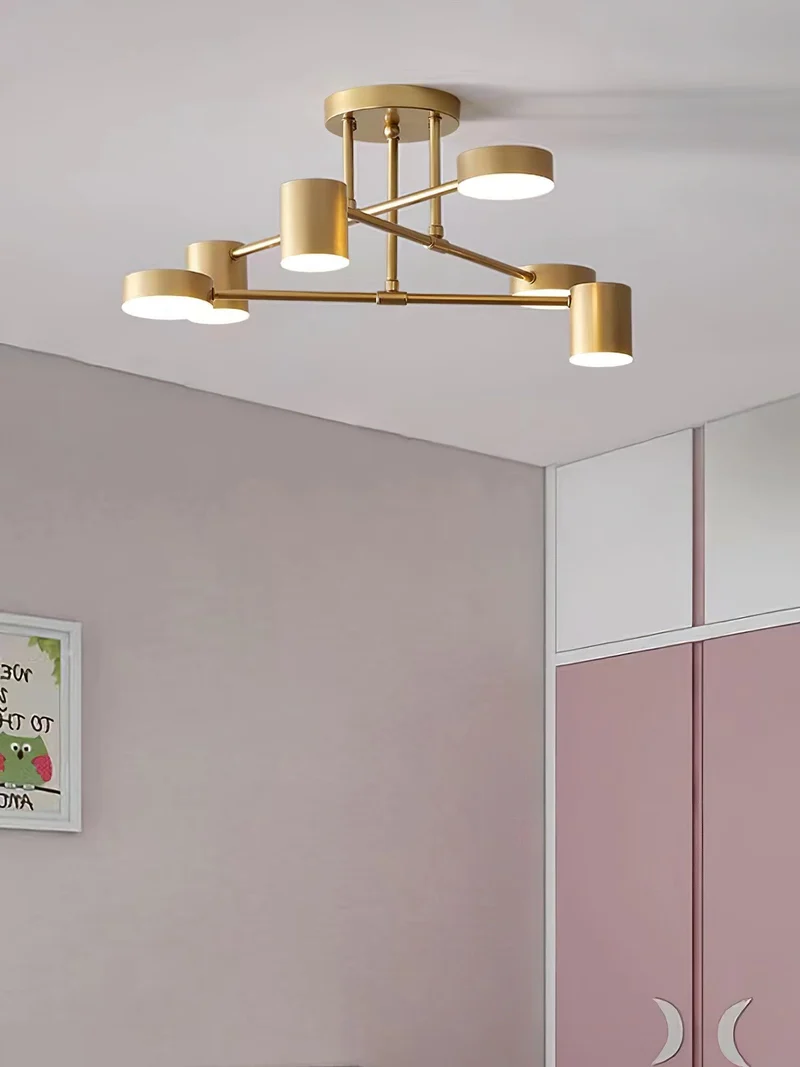 Sputnik Plafondlamp 6-armen LED Metalen Frame Ø57cm Goud Zwart Wit 36W dimbaar Mid-Century Scandinavische eetkamer woonkamer entree modern design | Sansoti