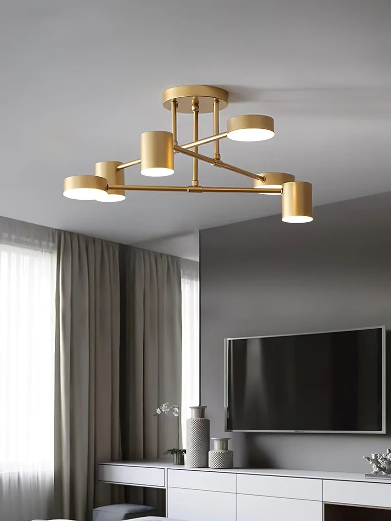 Sputnik Plafondlamp 6-armen LED Metalen Frame Ø57cm Goud Zwart Wit 36W dimbaar Mid-Century Scandinavische eetkamer woonkamer entree modern design | Sansoti