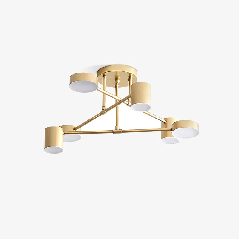 Sputnik Plafondlamp 6-armen LED Metalen Frame Ø57cm Goud Zwart Wit 36W dimbaar Mid-Century Scandinavische eetkamer woonkamer entree modern design | Sansoti