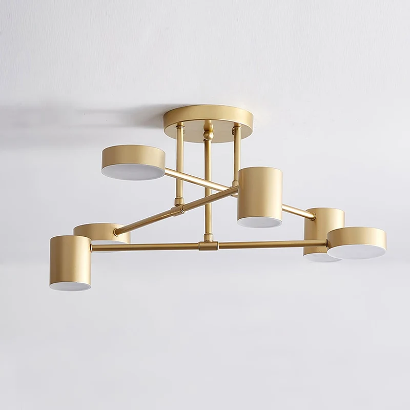 Sputnik Plafondlamp 6-armen LED Metalen Frame Ø57cm Goud Zwart Wit 36W dimbaar Mid-Century Scandinavische eetkamer woonkamer entree modern design | Sansoti