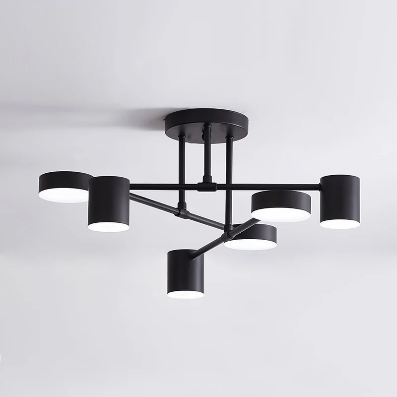 Sputnik Plafondlamp 6-armen LED Metalen Frame Ø57cm Goud Zwart Wit 36W dimbaar Mid-Century Scandinavische eetkamer woonkamer entree modern design | Sansoti