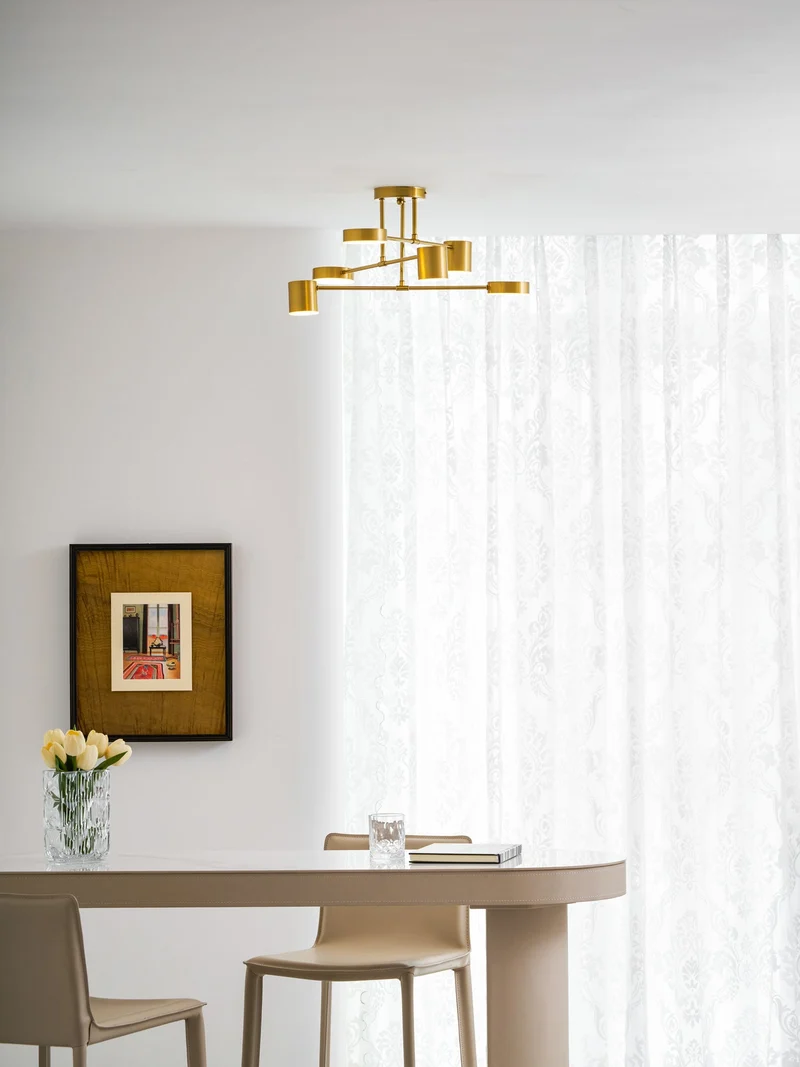 Sputnik Plafondlamp 6-armen LED Metalen Frame Ø57cm Goud Zwart Wit 36W dimbaar Mid-Century Scandinavische eetkamer woonkamer entree modern design | Sansoti