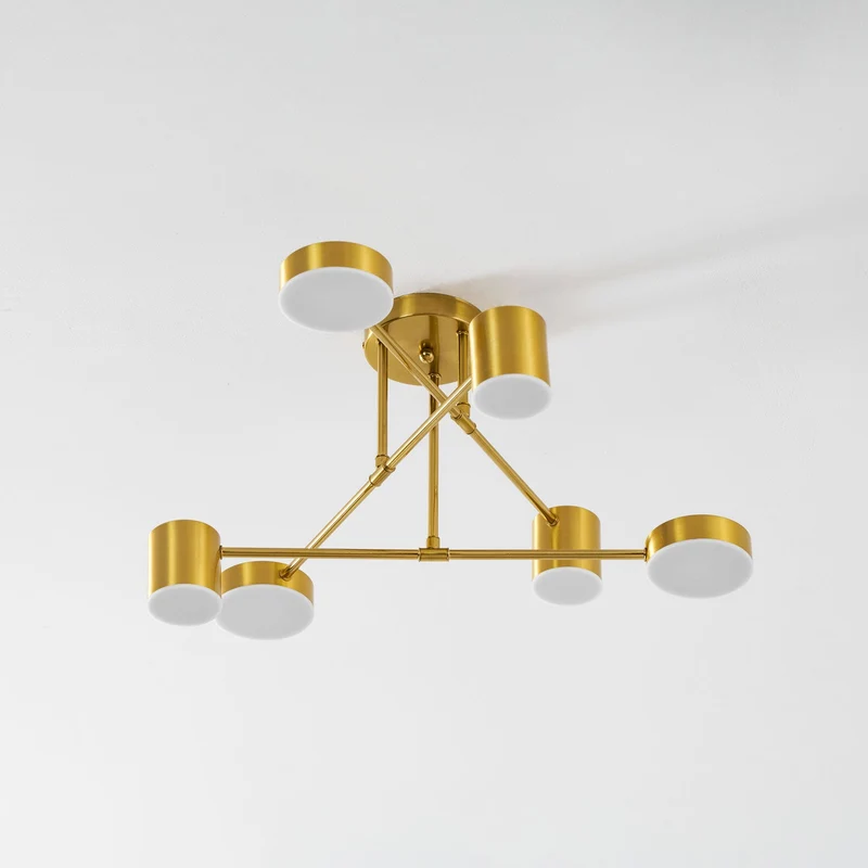 Sputnik Plafondlamp 6-armen LED Metalen Frame Ø57cm Goud Zwart Wit 36W dimbaar Mid-Century Scandinavische eetkamer woonkamer entree modern design | Sansoti