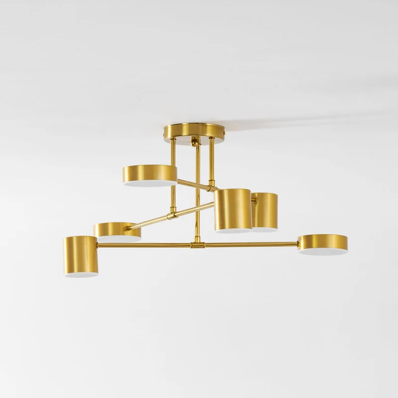 Sputnik Plafondlamp 6-armen LED Metalen Frame Ø57cm Goud Zwart Wit 36W dimbaar Mid-Century Scandinavische eetkamer woonkamer entree modern design | Sansoti