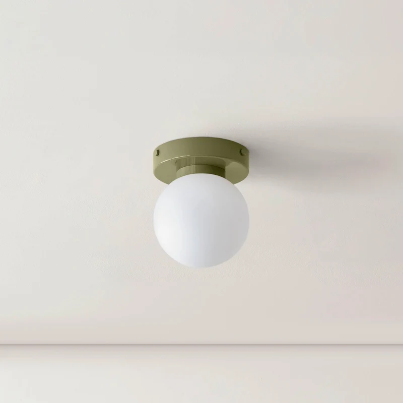 Nuvol Wandlamp — Metalen Wandspot met Glazen Bol ø12cm — Compacte Wandverlichting in 5 Kleuren | Sansoti