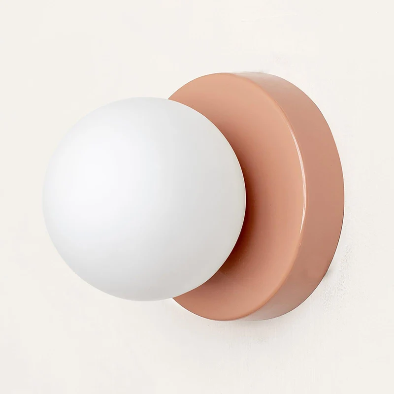 Nuvol Wandlamp — Metalen Wandspot met Glazen Bol ø12cm — Compacte Wandverlichting in 5 Kleuren | Sansoti