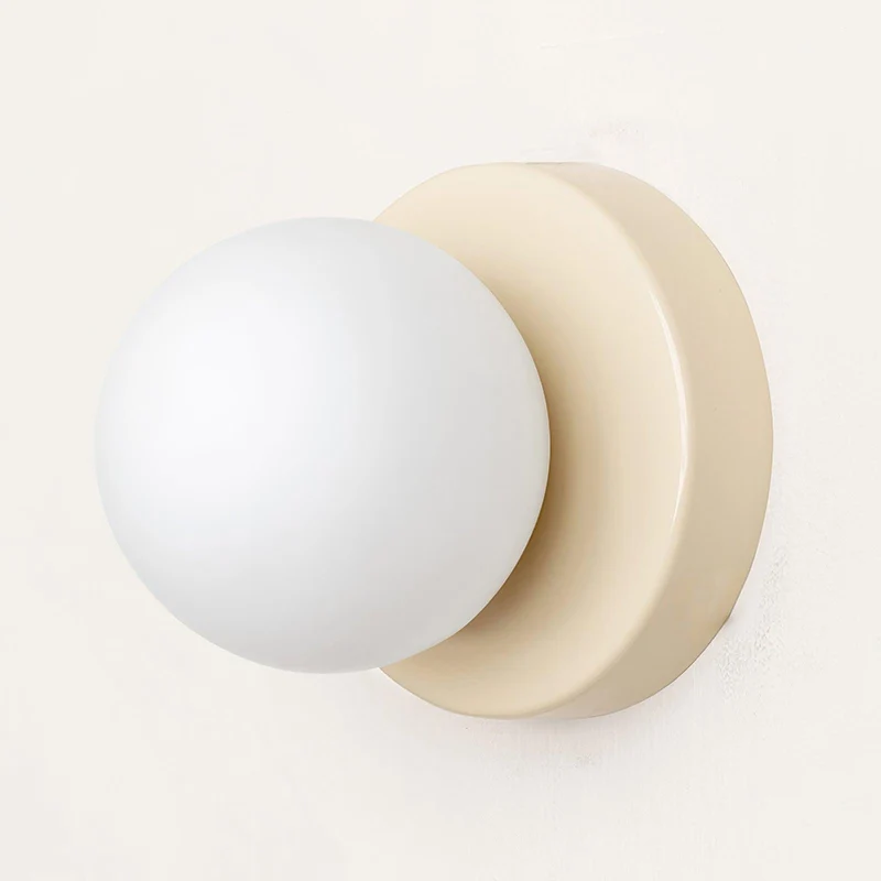 Nuvol Wandlamp — Metalen Wandspot met Glazen Bol ø12cm — Compacte Wandverlichting in 5 Kleuren | Sansoti