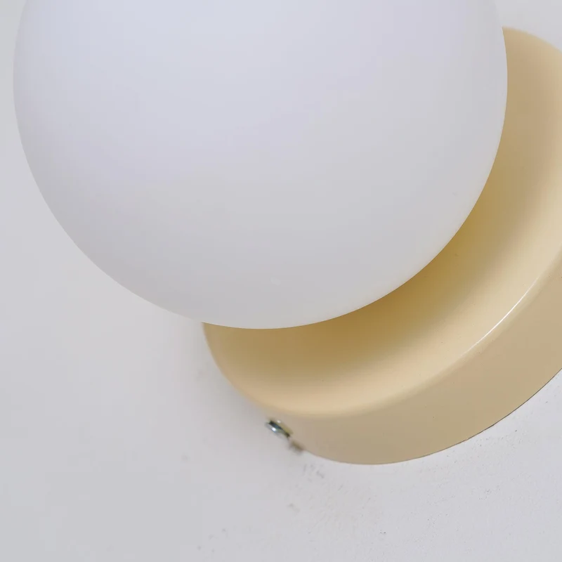 Nuvol Wandlamp — Metalen Wandspot met Glazen Bol ø12cm — Compacte Wandverlichting in 5 Kleuren | Sansoti