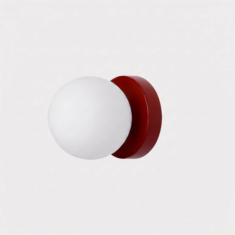 Nuvol Wandlamp — Metalen Wandspot met Glazen Bol ø12cm — Compacte Wandverlichting in 5 Kleuren | Sansoti