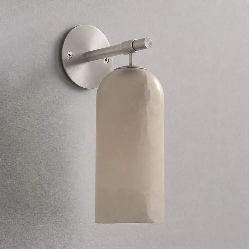 Albast Wandlamp Cilindervorm Minimalistisch Gouden Armatuur Warme Gloed Verlichting | Sansoti