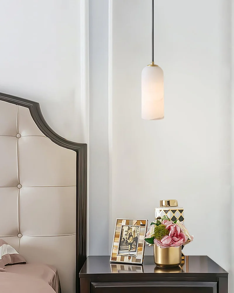 Alabasten Hanglamp met Gevlochten Snoer – Natuursteen Verlichting van Enkel Lichtpunt tot 21-Lichts Cluster – Mid-Century Modern Stijl Eetkamer Hanglamp met E12/E14 Fitting | Sansoti