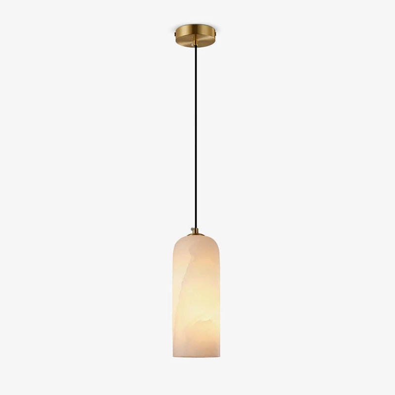 Alabasten Hanglamp met Gevlochten Snoer – Natuursteen Verlichting van Enkel Lichtpunt tot 21-Lichts Cluster – Mid-Century Modern Stijl Eetkamer Hanglamp met E12/E14 Fitting | Sansoti
