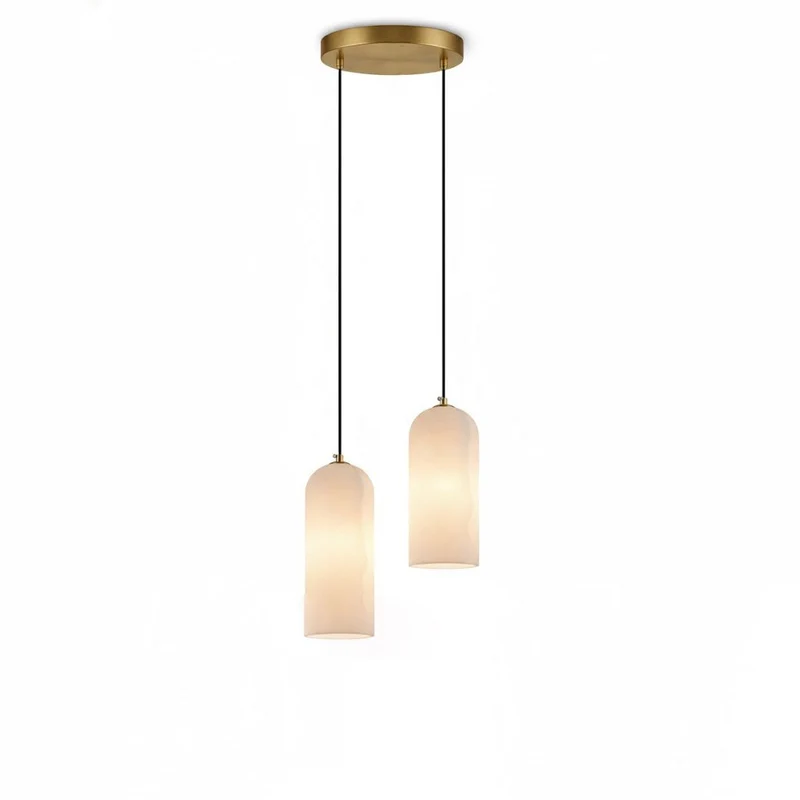 Alabasten Hanglamp met Gevlochten Snoer – Natuursteen Verlichting van Enkel Lichtpunt tot 21-Lichts Cluster – Mid-Century Modern Stijl Eetkamer Hanglamp met E12/E14 Fitting | Sansoti