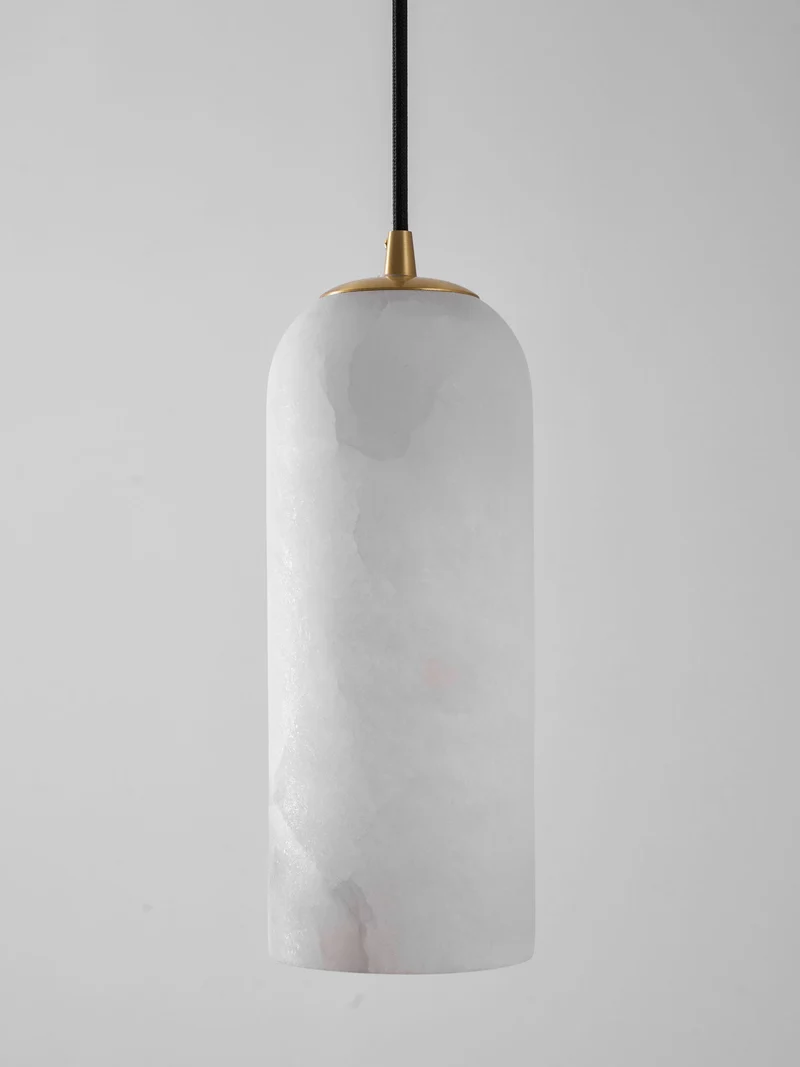Alabasten Hanglamp met Gevlochten Snoer – Natuursteen Verlichting van Enkel Lichtpunt tot 21-Lichts Cluster – Mid-Century Modern Stijl Eetkamer Hanglamp met E12/E14 Fitting | Sansoti