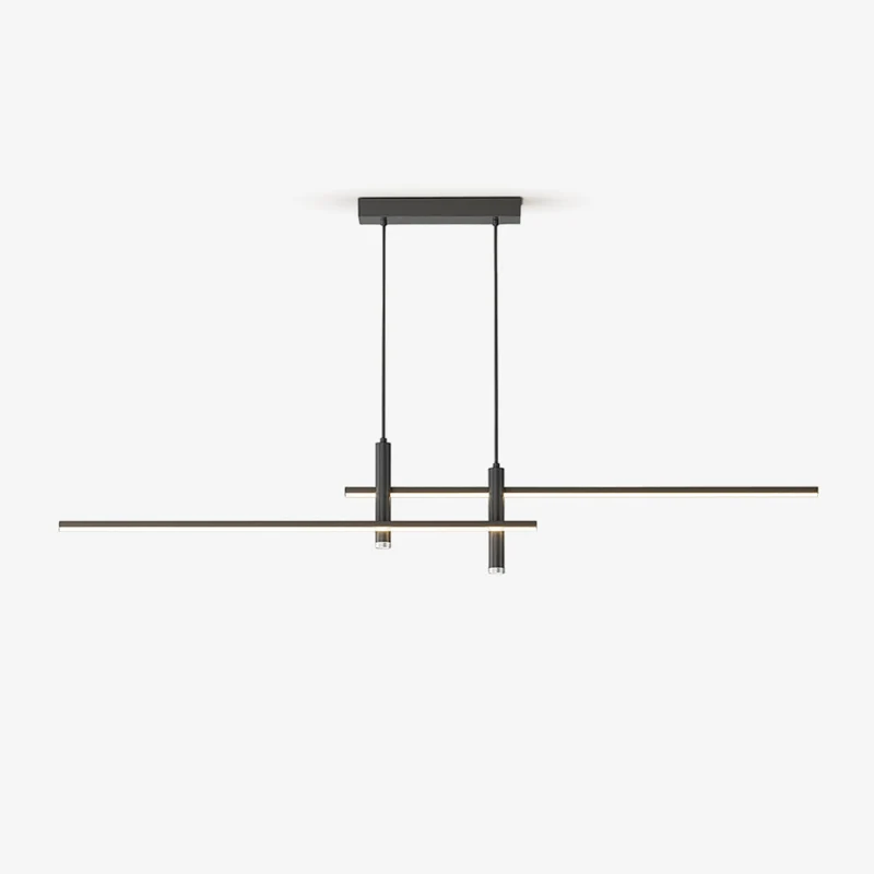 Lineaire hanglamp Links Island • 90/120/150cm • LED geïntegreerd • warm wit/neutraal/koel wit • dimbaar optie • zwart/goud • keuken-eiland boven tafel | Sansoti