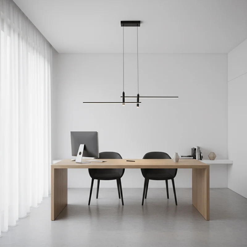 Lineaire hanglamp Links Island • 90/120/150cm • LED geïntegreerd • warm wit/neutraal/koel wit • dimbaar optie • zwart/goud • keuken-eiland boven tafel | Sansoti