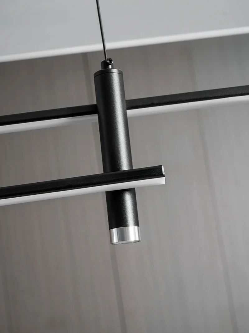 Lineaire hanglamp Links Island • 90/120/150cm • LED geïntegreerd • warm wit/neutraal/koel wit • dimbaar optie • zwart/goud • keuken-eiland boven tafel | Sansoti