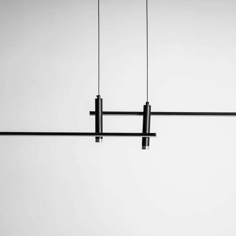 Lineaire hanglamp Links Island • 90/120/150cm • LED geïntegreerd • warm wit/neutraal/koel wit • dimbaar optie • zwart/goud • keuken-eiland boven tafel | Sansoti