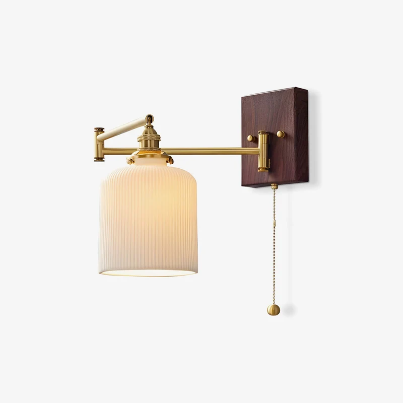Keramische Wandlamp Geometrisch Design – 5 Modellen Messing & Walnoot | Sansoti