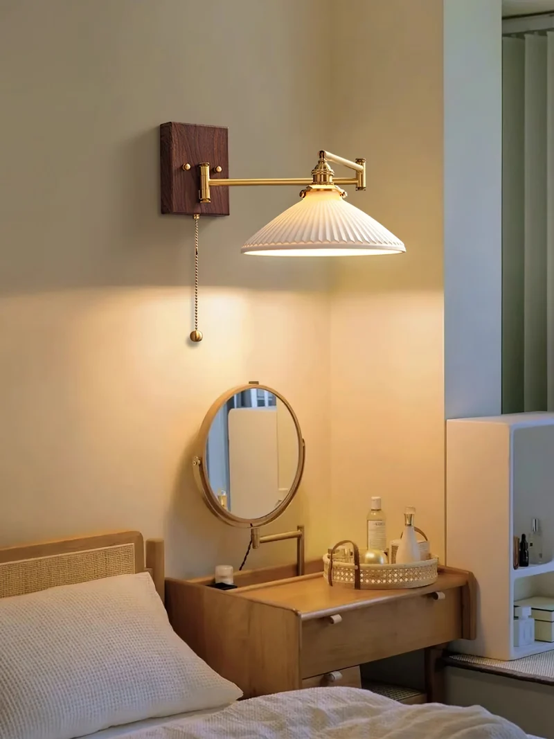 Keramische Wandlamp Geometrisch Design – 5 Modellen Messing & Walnoot | Sansoti