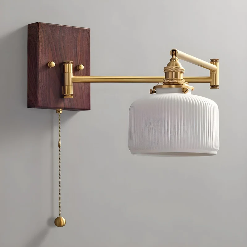 Keramische Wandlamp Geometrisch Design – 5 Modellen Messing & Walnoot | Sansoti