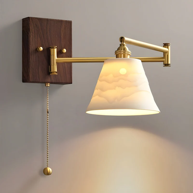 Keramische Wandlamp Geometrisch Design – 5 Modellen Messing & Walnoot | Sansoti