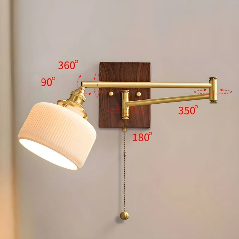 Keramische Wandlamp Geometrisch Design – 5 Modellen Messing & Walnoot | Sansoti