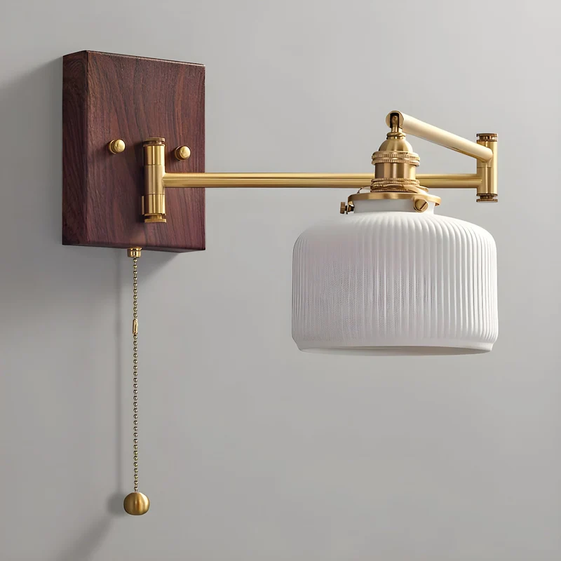 Keramische Wandlamp Geometrisch Design – 5 Modellen Messing & Walnoot | Sansoti