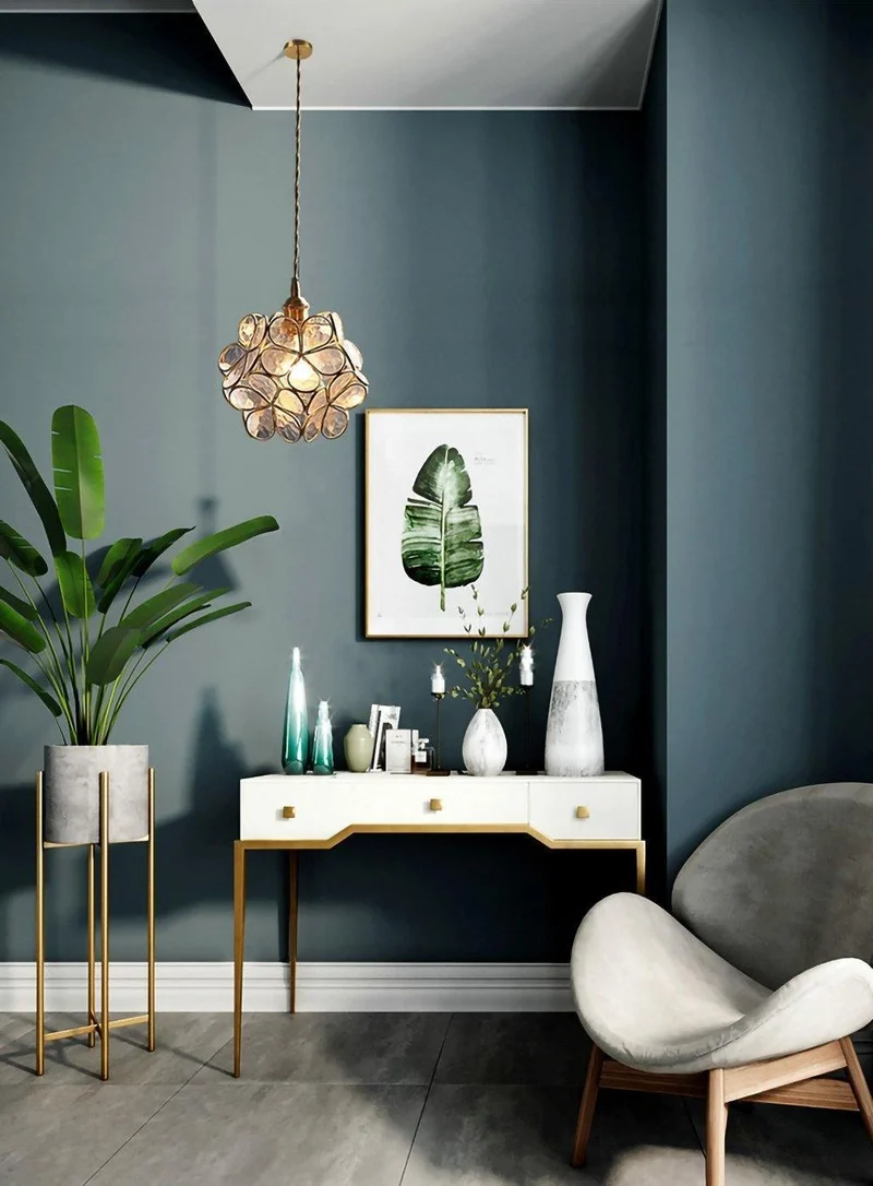 Glazen Bloembladlamp Hanglamp Messing Fitting Handgeblazen Glas Ø20cm Vijf Kleuren E26/E27 Pendelverlichting | Sansoti