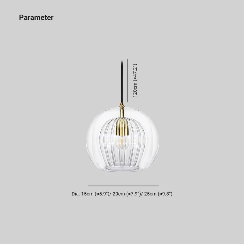 Glazen Globe Hanglamp Helder & Amber Bol Verlichting Eetkamer Slaapkamer | Sansoti