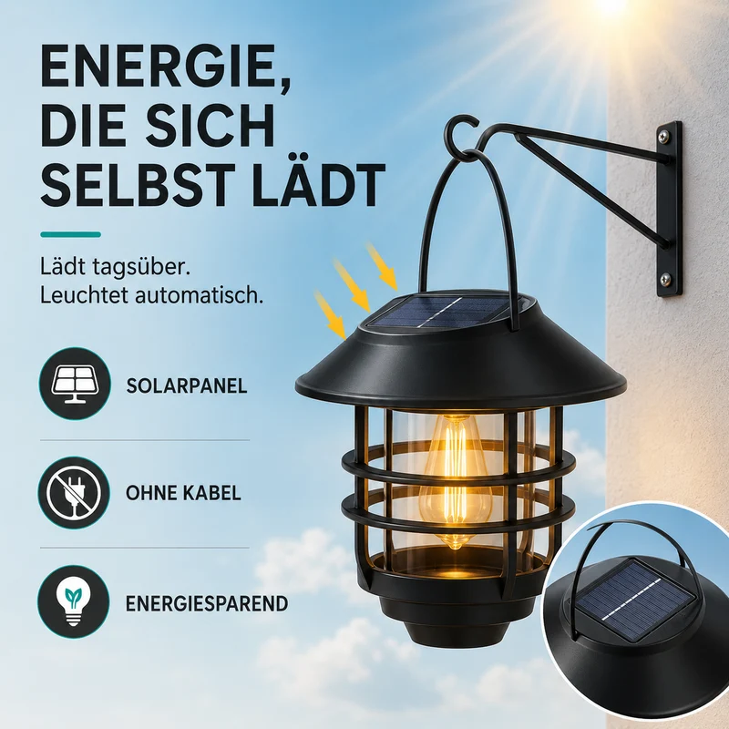 Solarlantaarns met Flammeneffect voor Tuin en Veranda – Atmosferische Wandverlichting 2 Stuks | Sansoti