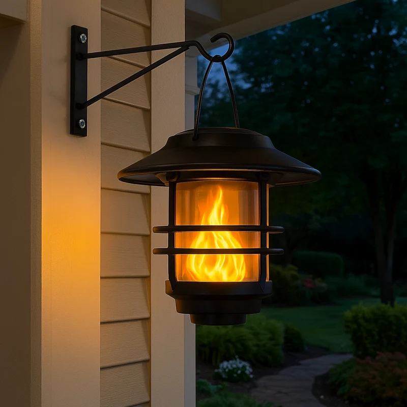 Solarlantaarns met Flammeneffect voor Tuin en Veranda – Atmosferische Wandverlichting 2 Stuks | Sansoti