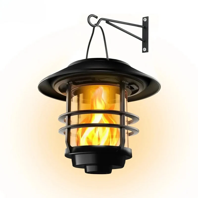 Solarlantaarns met Flammeneffect voor Tuin en Veranda – Atmosferische Wandverlichting 2 Stuks | Sansoti