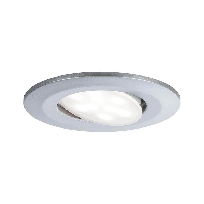10er-Set LED Einbaulampen Calla IP65 schwenkbar 4000K Chrom-Matt