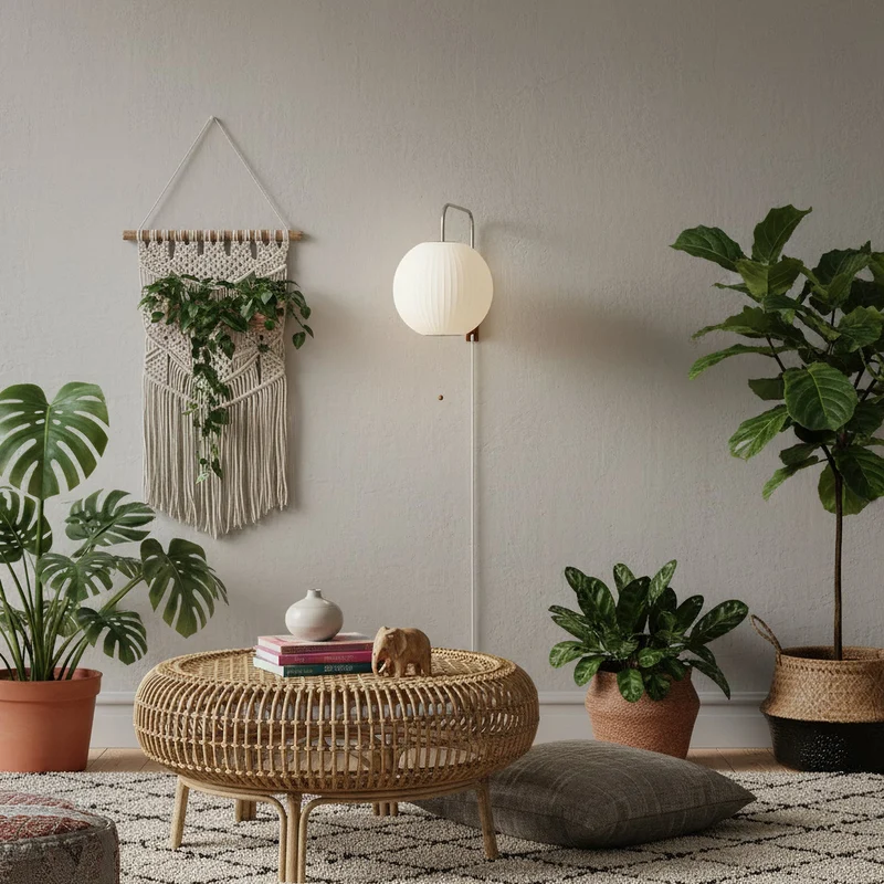 Wandlamp met Scharnierende Kap - Plug-In - Verstelbare Lichtrichting - Scandinavisch Design - Walnoot Accent | Sansoti