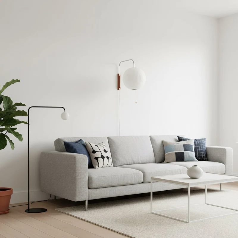Wandlamp met Scharnierende Kap - Plug-In - Verstelbare Lichtrichting - Scandinavisch Design - Walnoot Accent | Sansoti