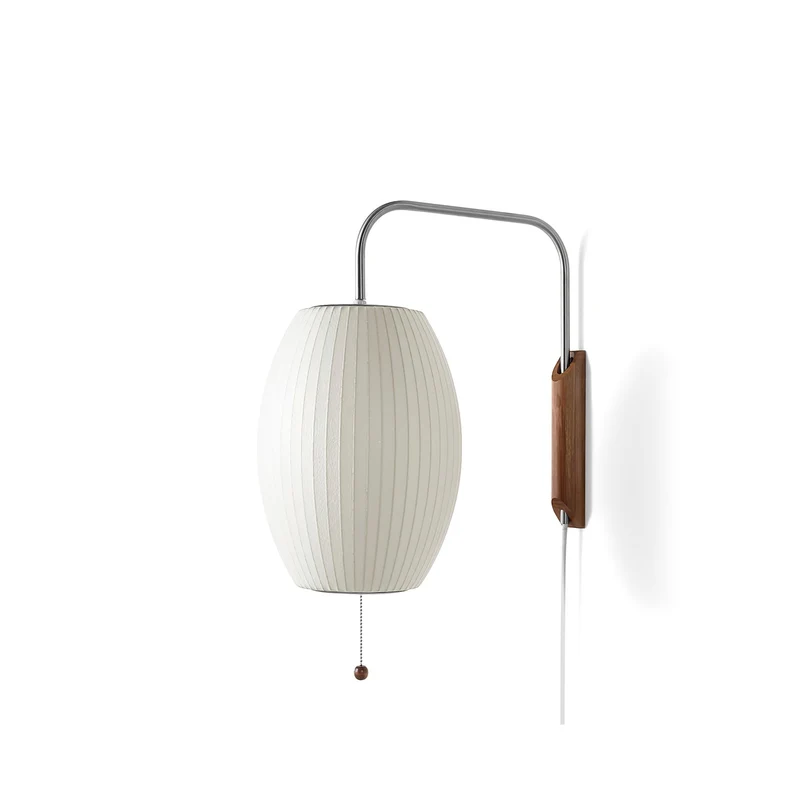 Wandlamp met Scharnierende Kap - Plug-In - Verstelbare Lichtrichting - Scandinavisch Design - Walnoot Accent | Sansoti