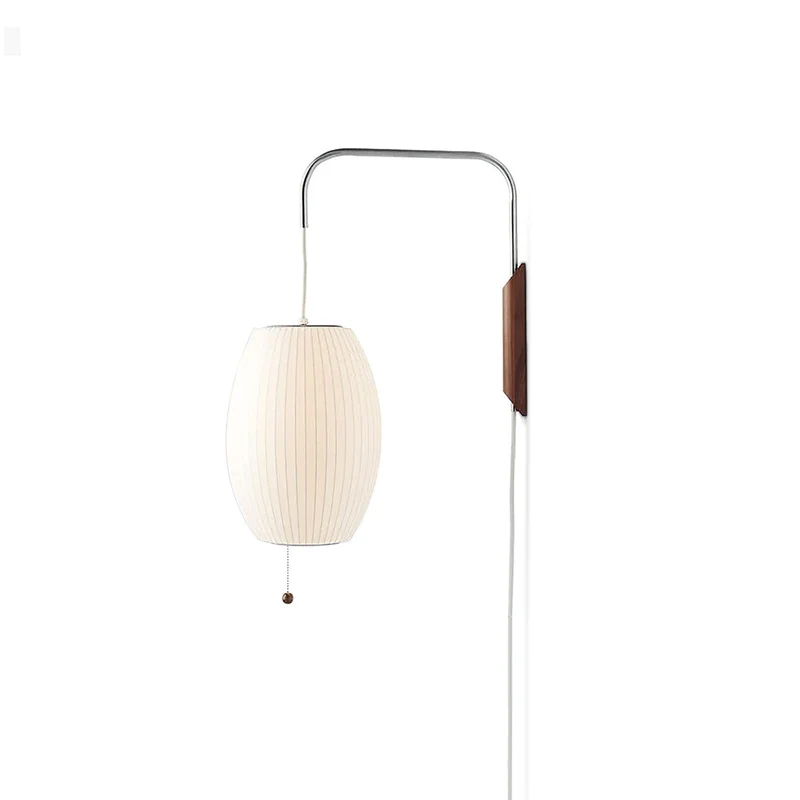 Wandlamp met Scharnierende Kap - Plug-In - Verstelbare Lichtrichting - Scandinavisch Design - Walnoot Accent | Sansoti