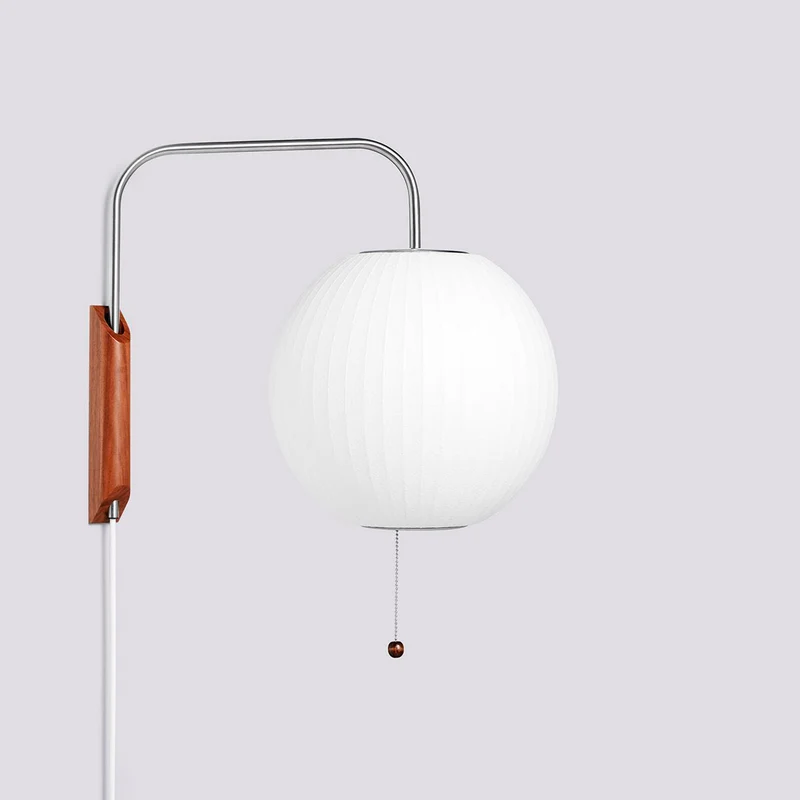 Wandlamp met Scharnierende Kap - Plug-In - Verstelbare Lichtrichting - Scandinavisch Design - Walnoot Accent | Sansoti