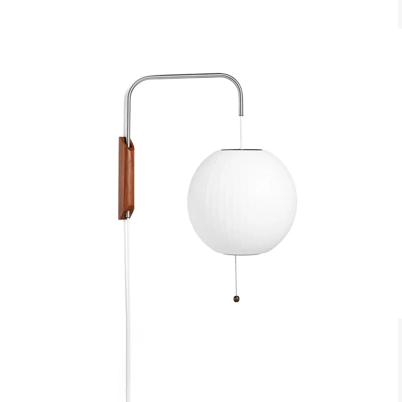 Wandlamp met Scharnierende Kap - Plug-In - Verstelbare Lichtrichting - Scandinavisch Design - Walnoot Accent | Sansoti