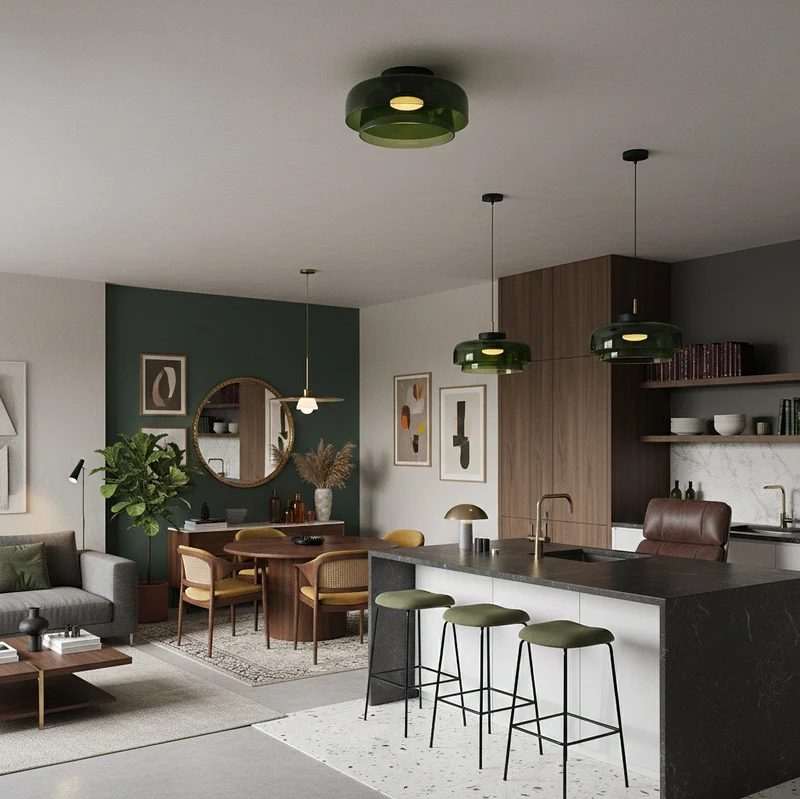 Meerlagige Glazen Plafondlamp — Modern Design Verlichting voor Slaapkamer en Woonkamer | Sansoti