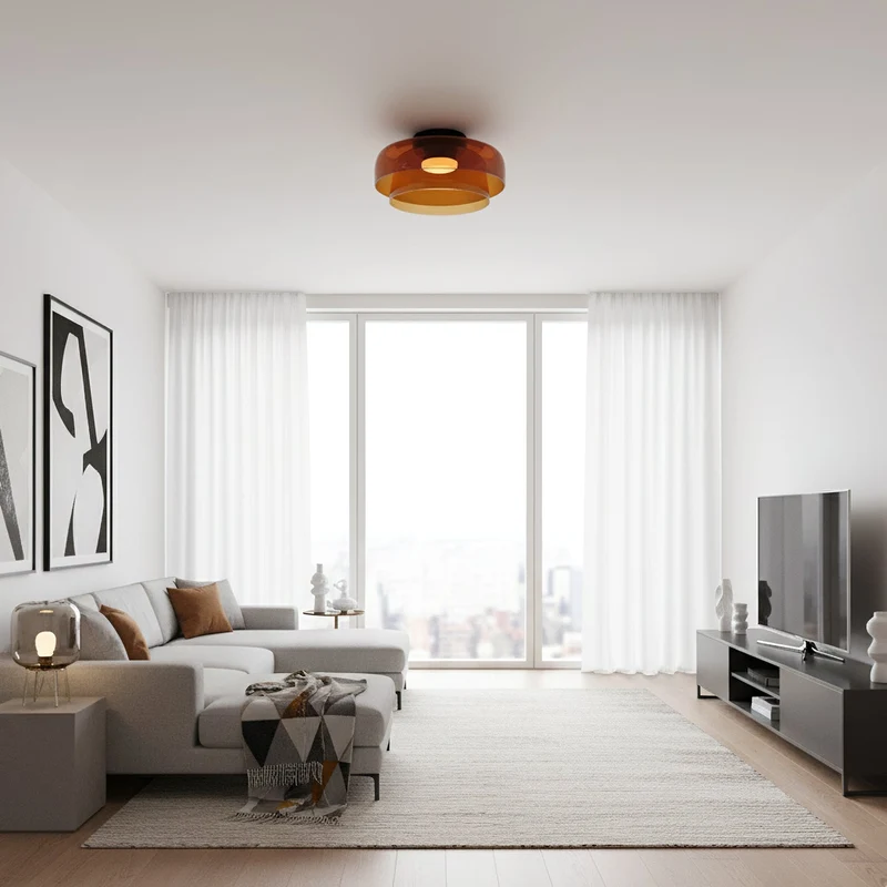 Meerlagige Glazen Plafondlamp — Modern Design Verlichting voor Slaapkamer en Woonkamer | Sansoti