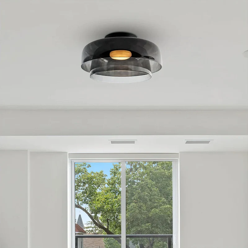 Meerlagige Glazen Plafondlamp — Modern Design Verlichting voor Slaapkamer en Woonkamer | Sansoti