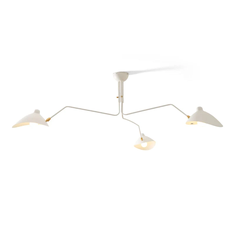 Plafondlamp Spider 3 Armen Mid-Century Modern Messing Verstelbaar Zwart Wit Grote Ruimte Restaurant Loft Stalen Armatuur Geïnspireerd Design | Sansoti