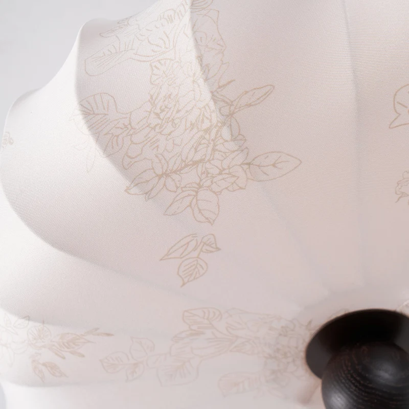 Anela Plafondlamp Walnoot met Beige Gevlochten Kap – Retro Scandinavische Hanglamp met Geïntegreerde LED – Dimbare Plafondverlichting | Sansoti