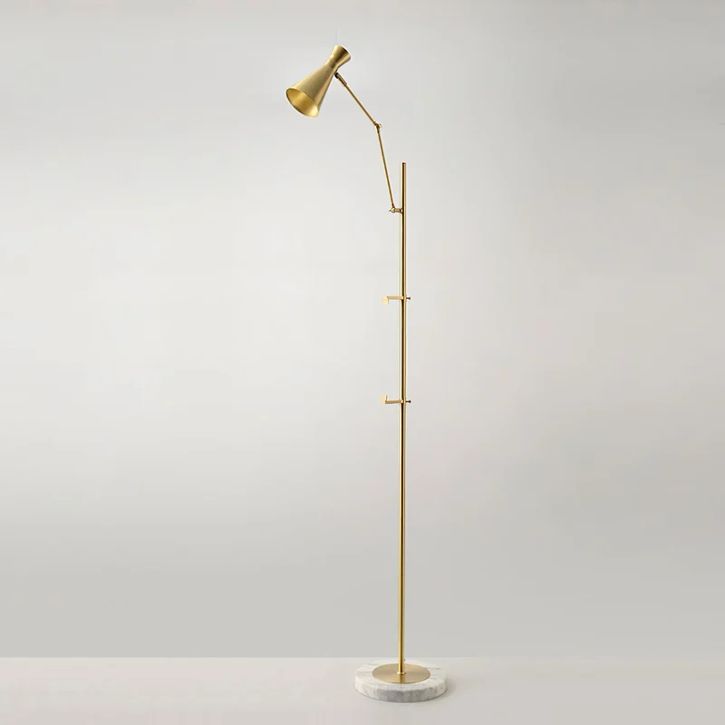 Vloerlamp met Ezelhouder Goudkleurig Frame Marmeren Voet E26/E27 Max 40W Moderne Verlichting voor Kunstwerken en Interieur | Sansoti