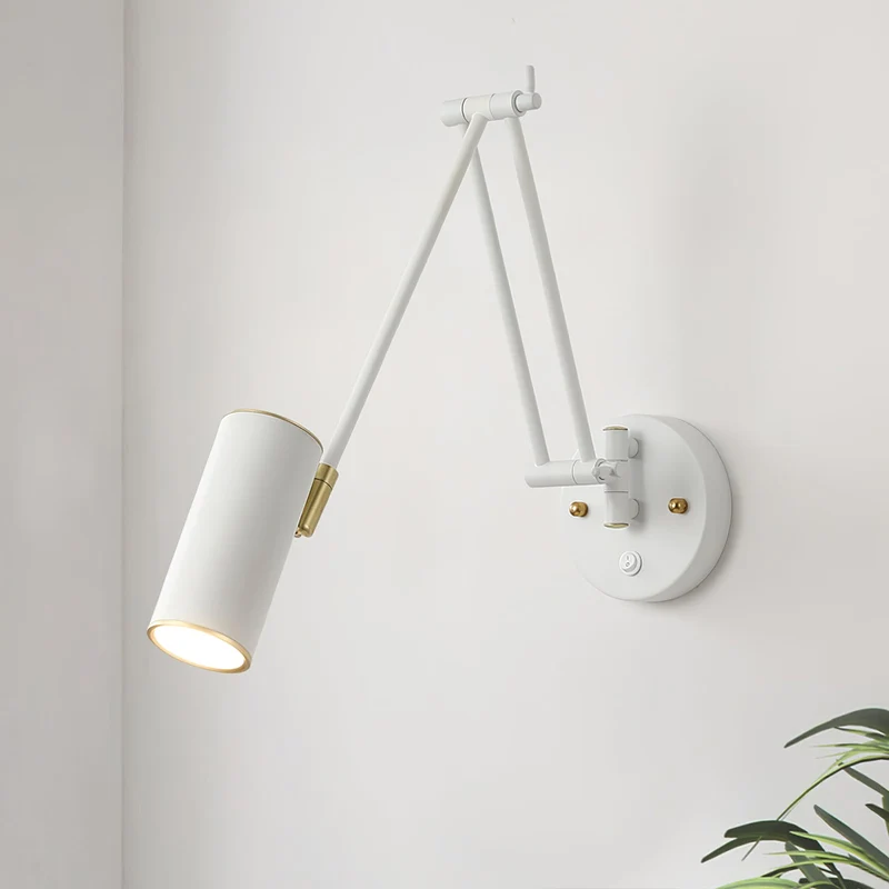 Verstelbare Wandlamp Zwenkarm Industrieel IJzer Modern Design E26/E27 Fitting Muurbediening Leeslamp Slaapkamer | Sansoti