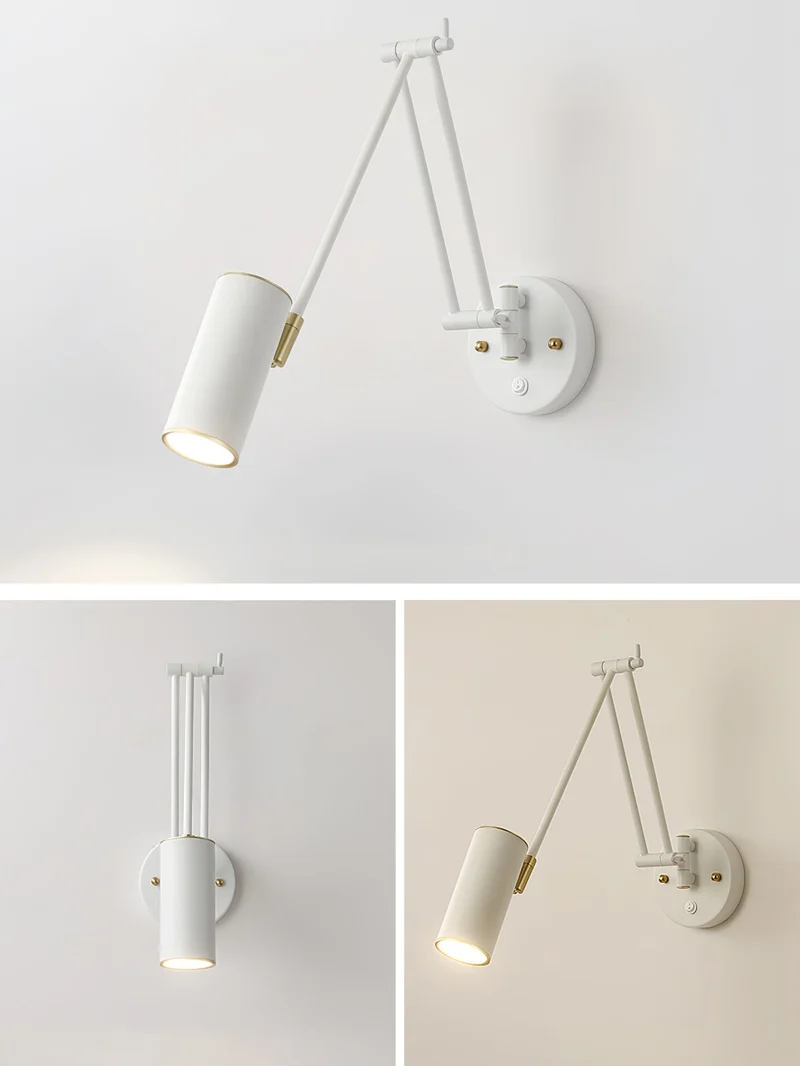 Verstelbare Wandlamp Zwenkarm Industrieel IJzer Modern Design E26/E27 Fitting Muurbediening Leeslamp Slaapkamer | Sansoti