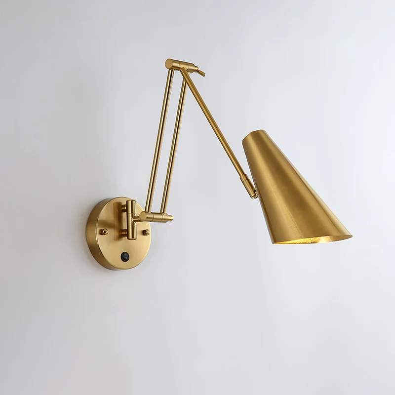 Verstelbare Wandlamp Zwenkarm Industrieel IJzer Modern Design E26/E27 Fitting Muurbediening Leeslamp Slaapkamer | Sansoti